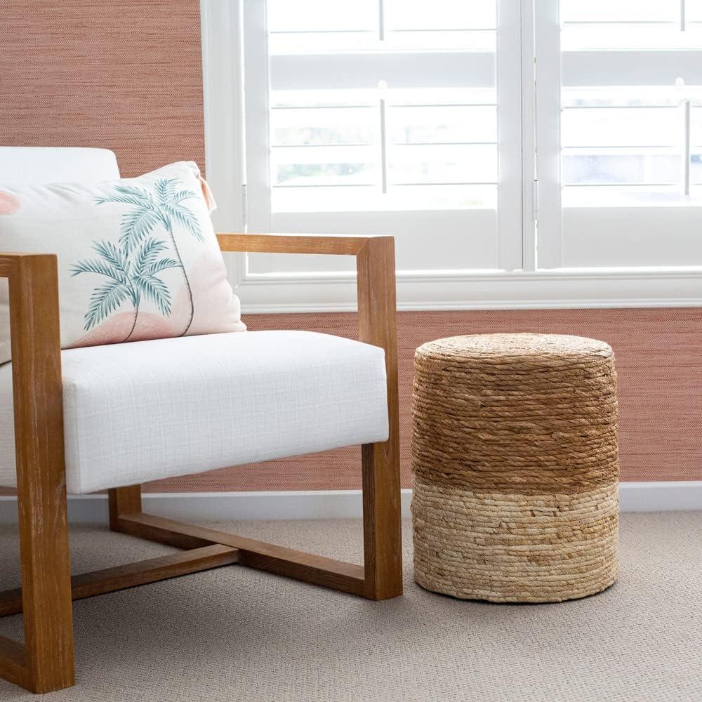 Tempaper & Co.® Fauz Horizontal Grasscloth Removable Peel and Stick Wallpaper, Textured Salmon, 28 sq. ft.: Vinyl, Prepasted