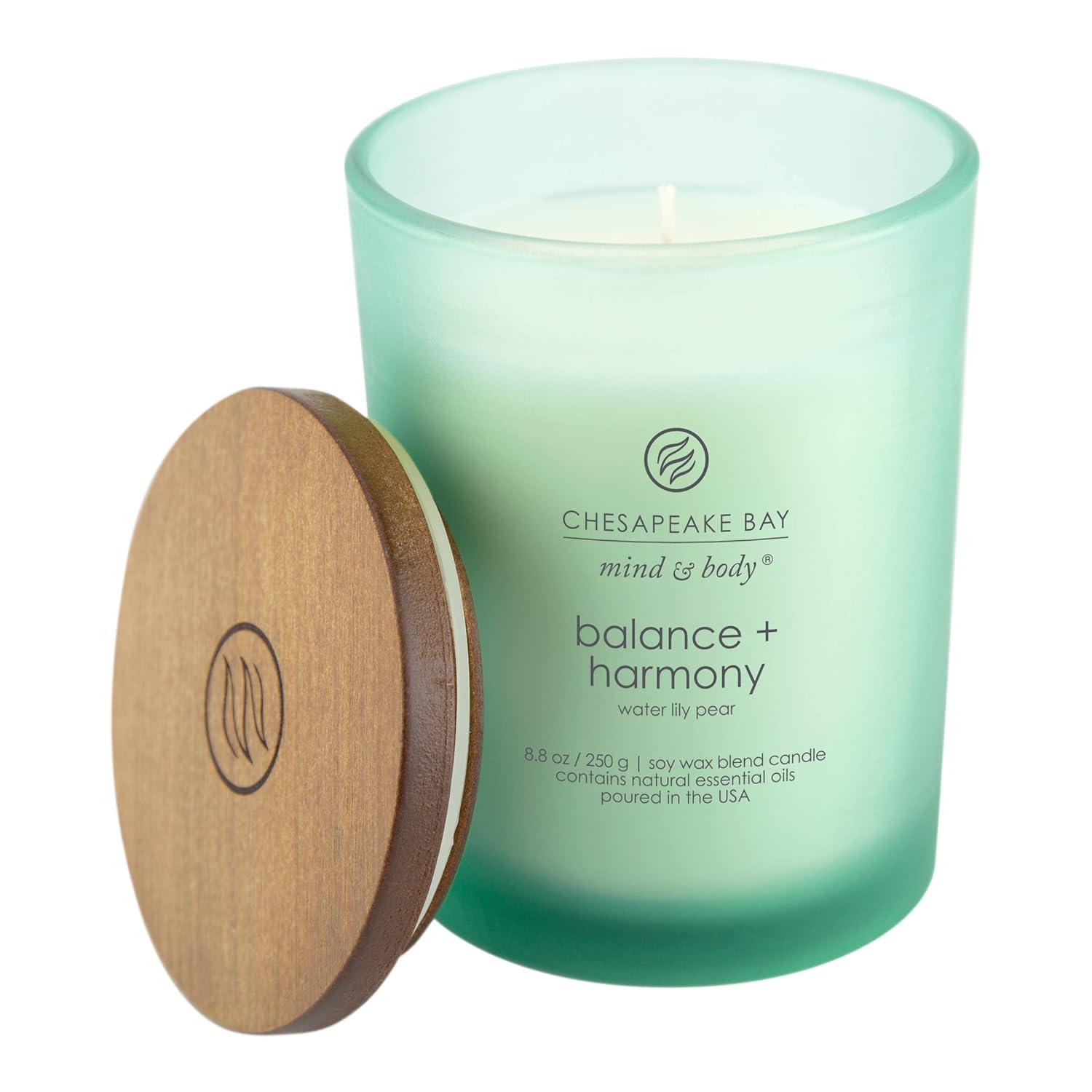 8.8oz Lidded Glass Jar Candle Water Lily Pear - Chesapeake Bay Candle: Soy Wax Blend with Essential Oils, 44hr Burn Time