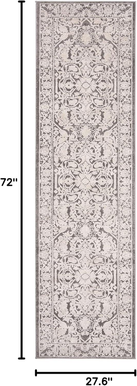 SAFAVIEH Reflection Christy Traditional Runner Rug, Dark Grey/Cream, 2'3" x 6'