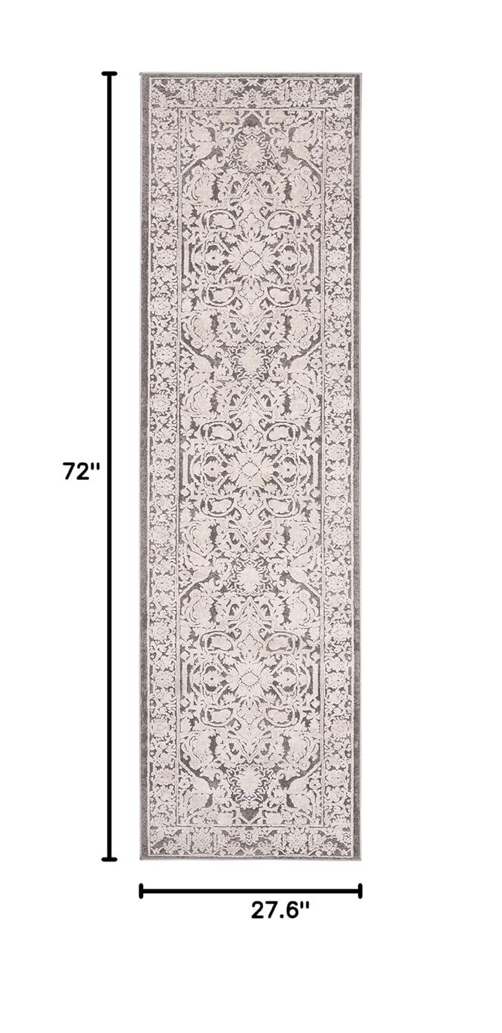 Reflection RFT665 Power Loomed Indoor Runner Rug - 2'3"x6' - Dark Grey/Cream - Safavieh