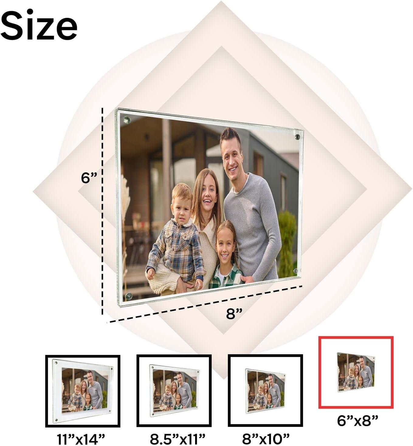 Canetti 6x8 Clear Acrylic Magnetic Floating Wall Frame