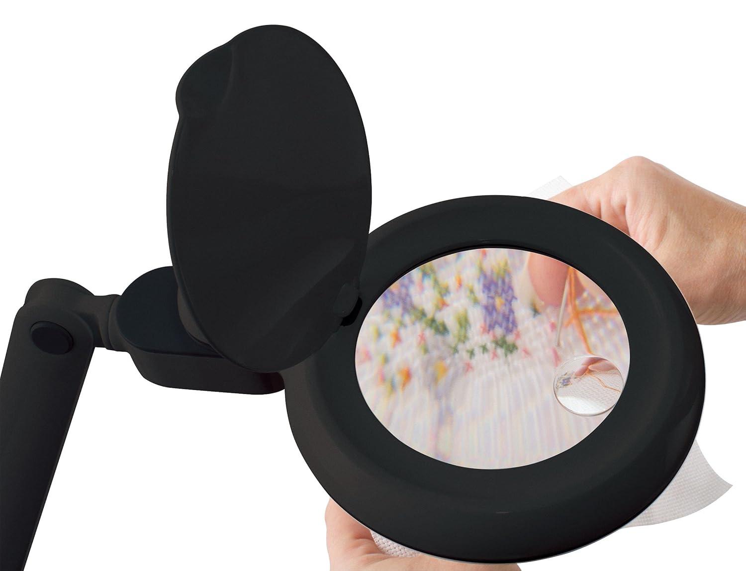 OttLite OttLite Space Saving LED Magnifier Desk Lamp - 1.75x Optical Grade Magnifier, Pivoting Head