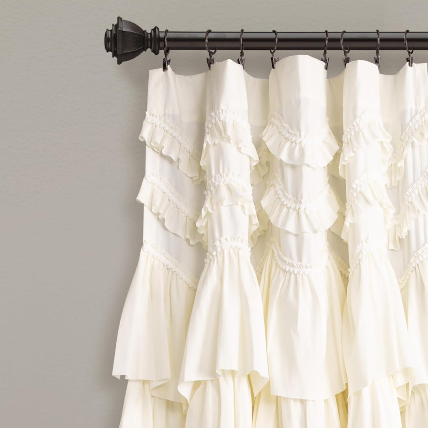 Lush Decor Kemmy Solid Semi-Sheer Single Curtain Panel