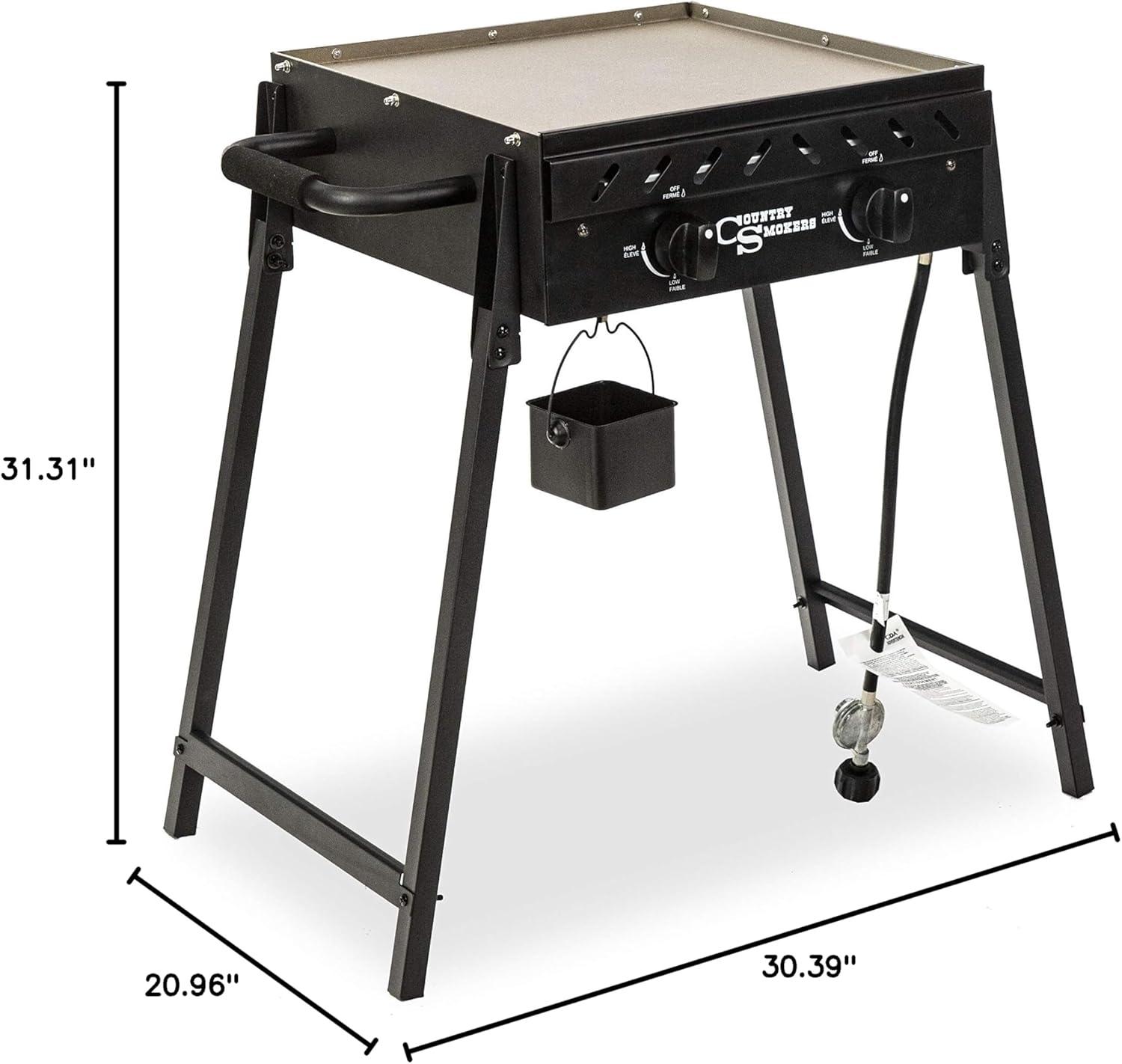 Stainless Steel 2-Burner Portable Outdoor Gas Griddle