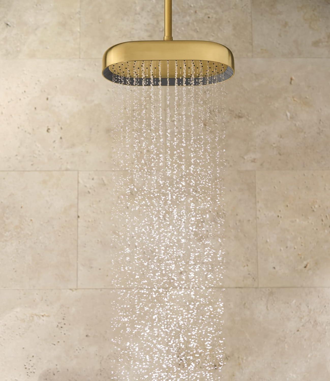 Statement 14" Single-Function Wall or Ceiling-Mount Round Rainhead, Oblong Rain Showerhead 2.5 GPM