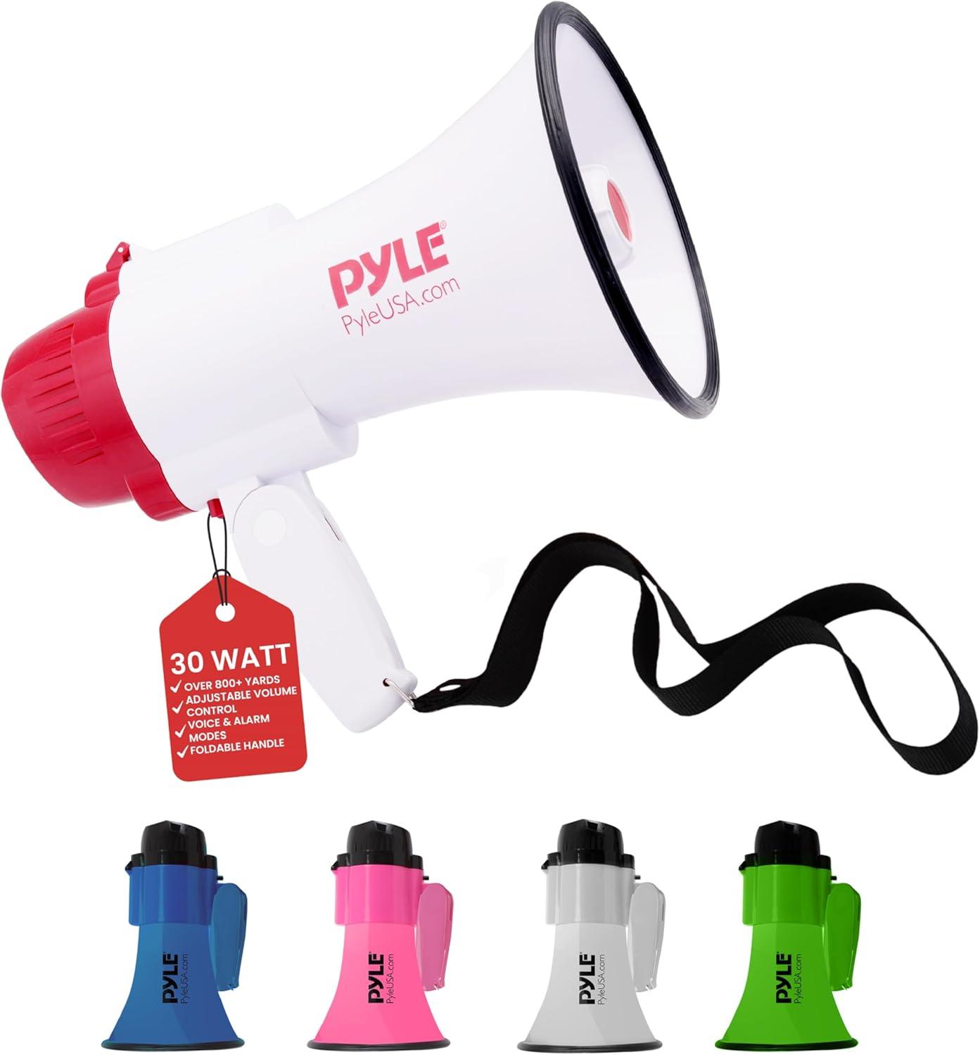 Pyle Pro Handheld Megaphone Bull Horn with Siren and Voice Recorder | PMP35R