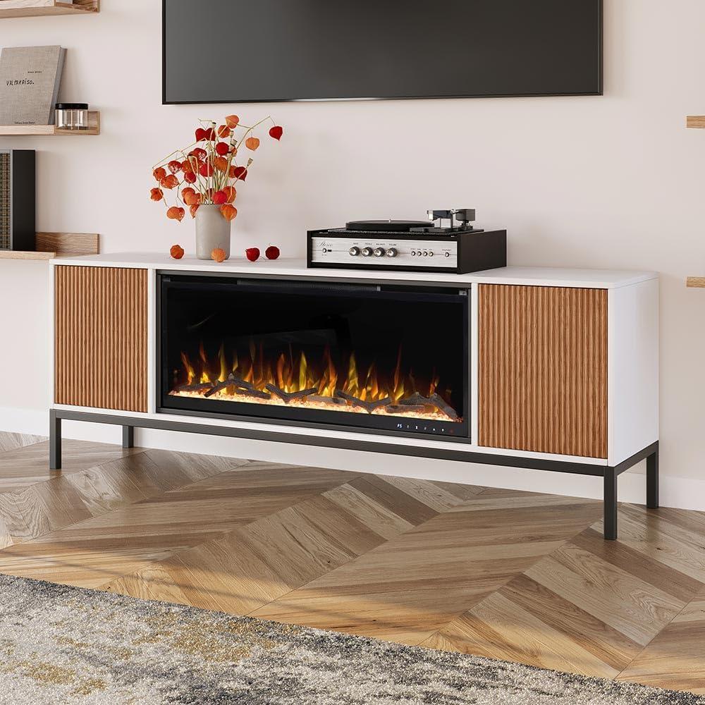 Modern Ember Emory Smart Electric Fireplace Tv Stand | 42” Firebox Heater | With Wi-fi App