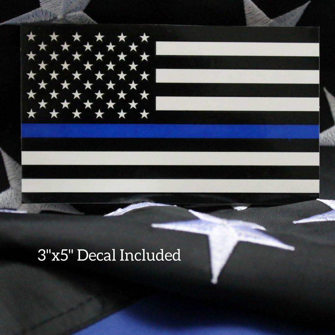 Thin Blue Line Flag United States Policeman Banner Polyester 3x5 Foot Flags Vivid Color and UV Fade Resistant Flag Outdoor Banner