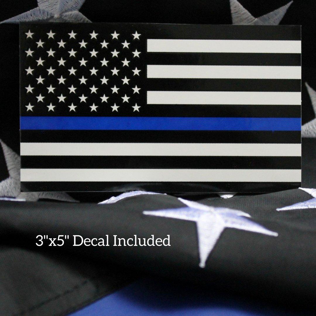 Thin Blue Line Flag United States Policeman Banner Polyester 3x5 Foot Flags Vivid Color and UV Fade Resistant Flag Outdoor Banner