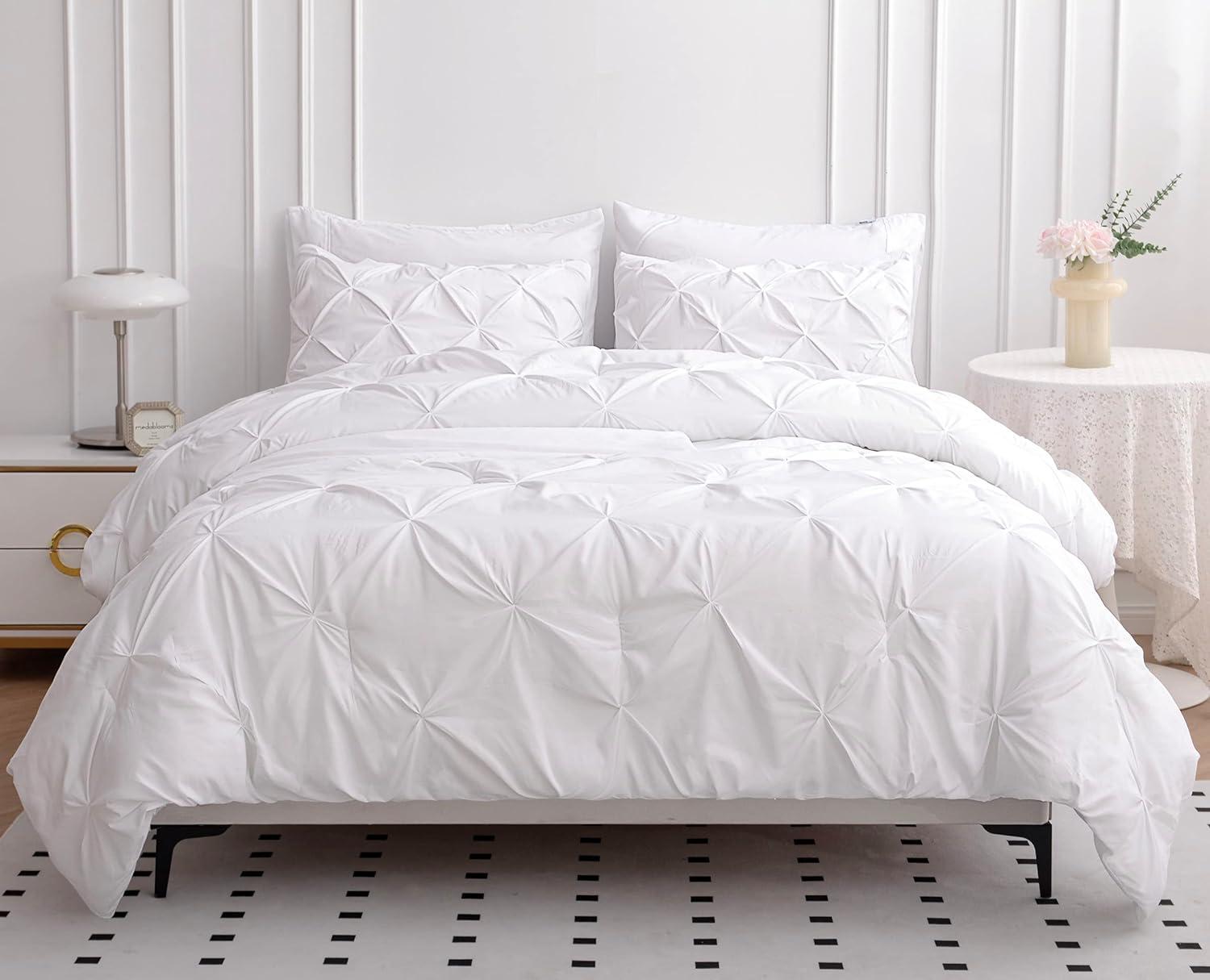Nestl Bed-in-A-Bag Pleated Comforter Set with Bed Sheets