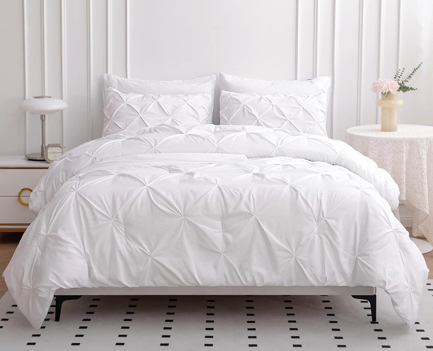 Nestl Bed-in-A-Bag Pleated Comforter Set with Bed Sheets