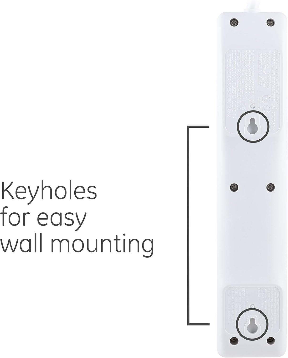 GE 6-Grounded Outlet Surge Protector, 10 ft., White - 14092