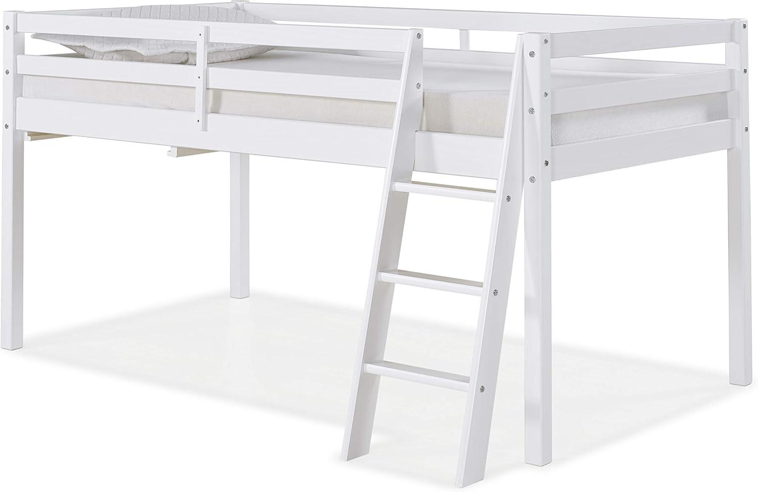 Twin Roxy Junior Kids' Loft Bed White - Bolton Furniture: Low Loft Bed, Brazilian Pine Frame, Unupholstered, All Ages