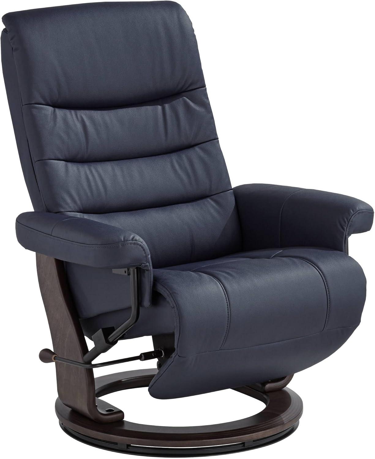 BenchMaster Camber Midnight Blue Faux Leather Adjustable Swivel Recliner