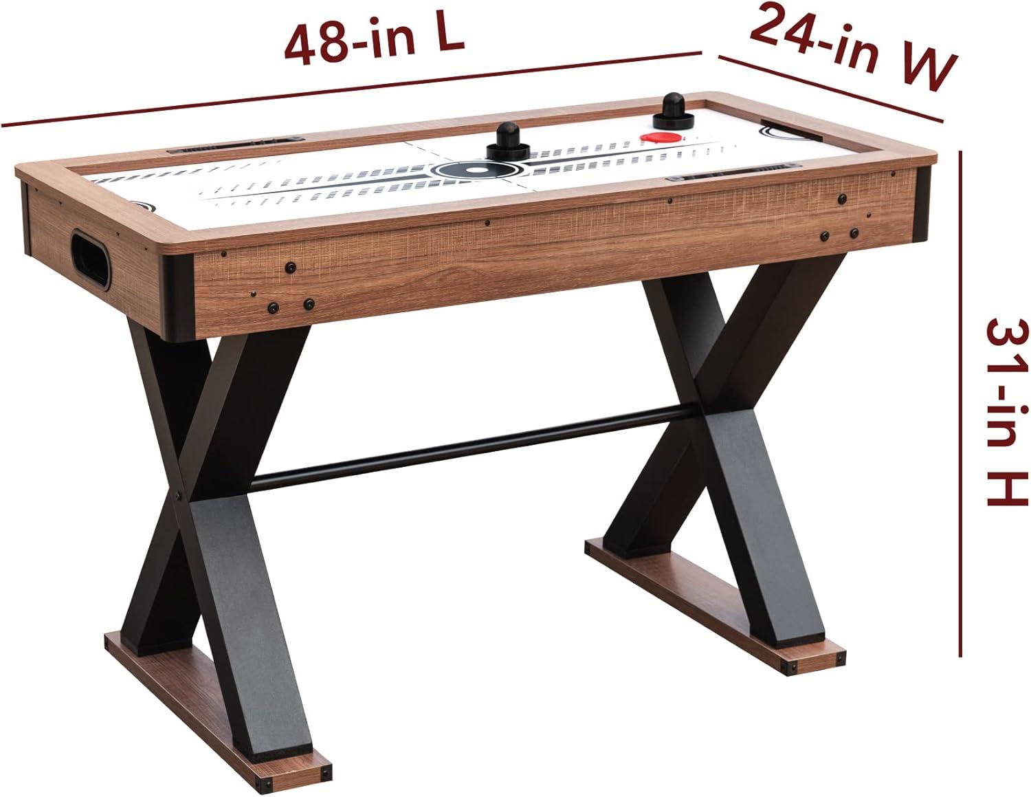 Fullerton 48" Driftwood Air Hockey Table with X-Pattern Legs