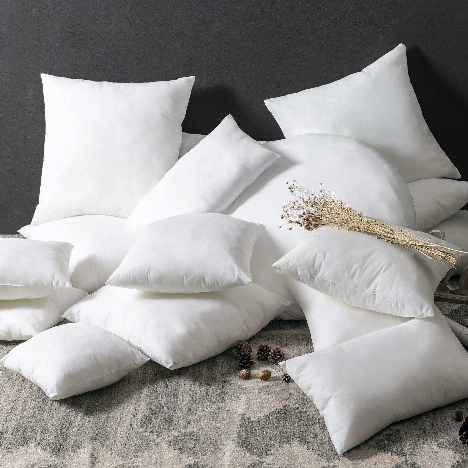 Phantoscope Throw Pillow Inserts, Hypoallergenic Square Form Decorative for Couch Bed Inserts, Made in USA, 4 Pack, 12 x 20 inches