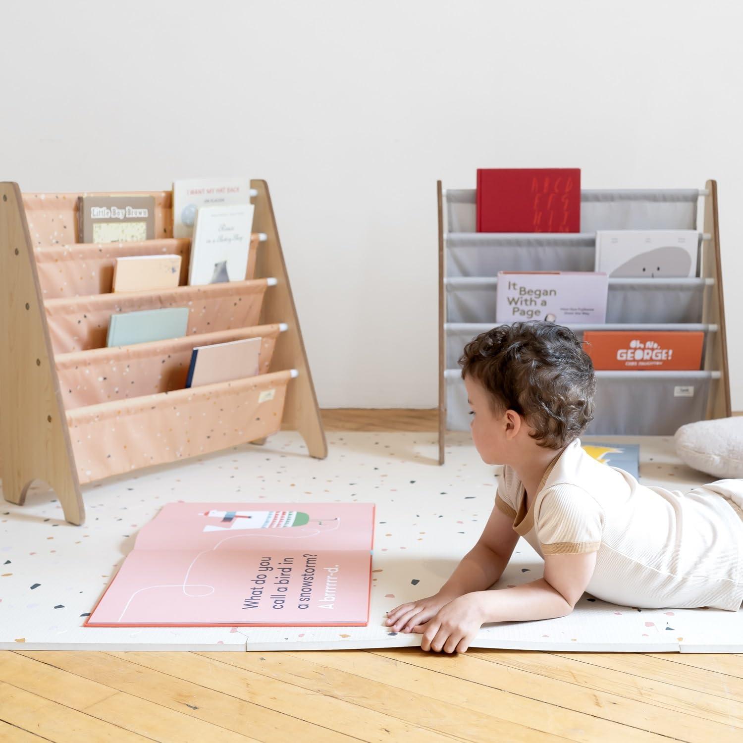 Terrazzo Clay Orange and Beige Kids 4-Tier Bookshelf