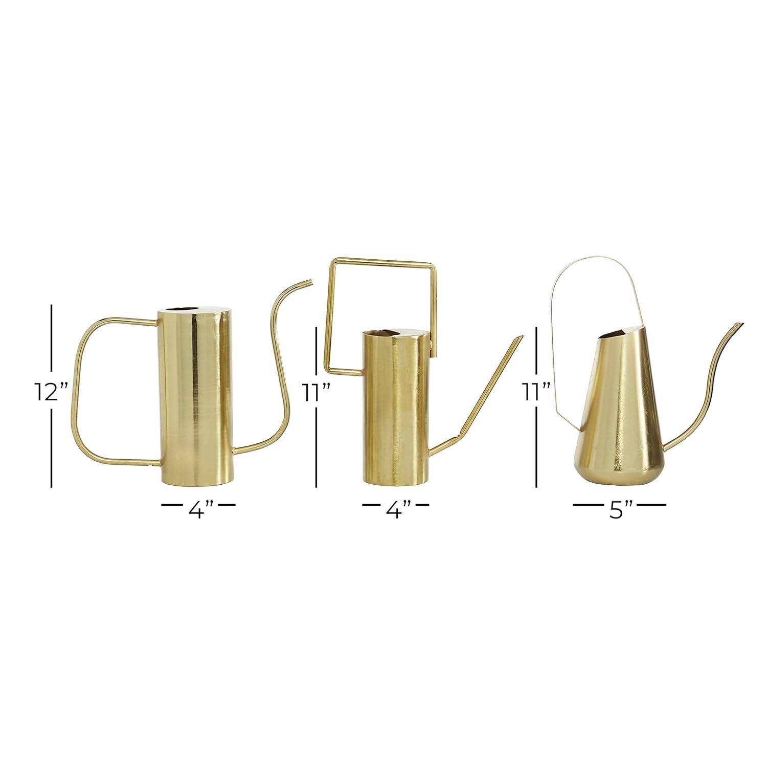 Set of 3 Glam Metal Planters Gold - Olivia & May: Indoor Iron Novelty Planters, No Drainage Hole, Tabletop Display