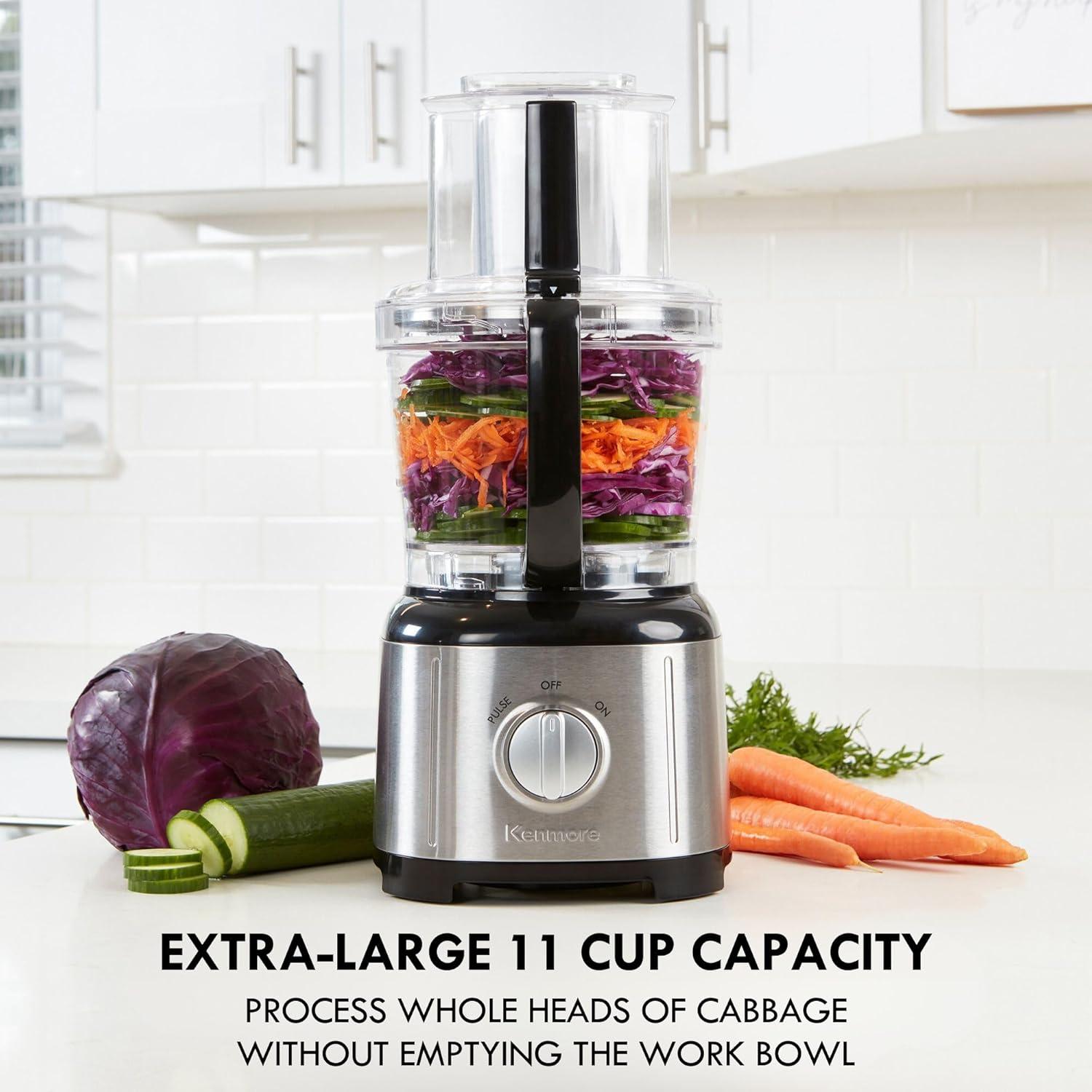 Kenmore Kenmore Food Processor and 11 Cup Vegetable Chopper for Chop, Slice, Shred, Mince, Grate & Puree