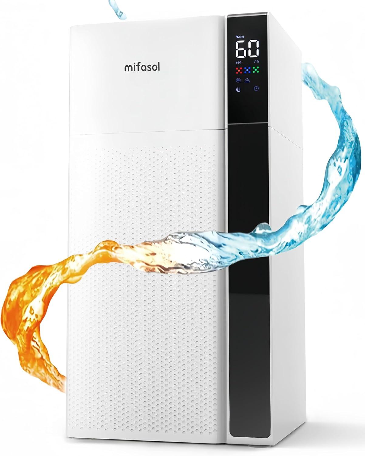 Warm and Cool Mist Humidifier Large Room, 5.3Gal/20L Whole House Humidifiers for Home, Quickly & Evenly Humidify Larger Areas, Top Fill, White