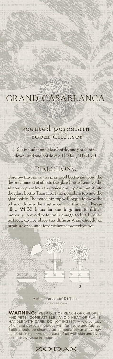 Zodax Grand Casablanca Plant / Floral Reed Diffusers And Sticks