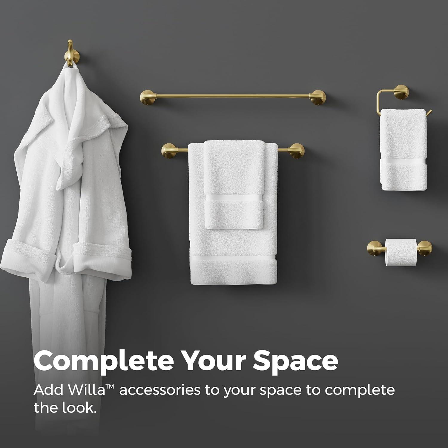 Willa Wall Mount Double Post Toilet Paper Holder in Brushed Gold