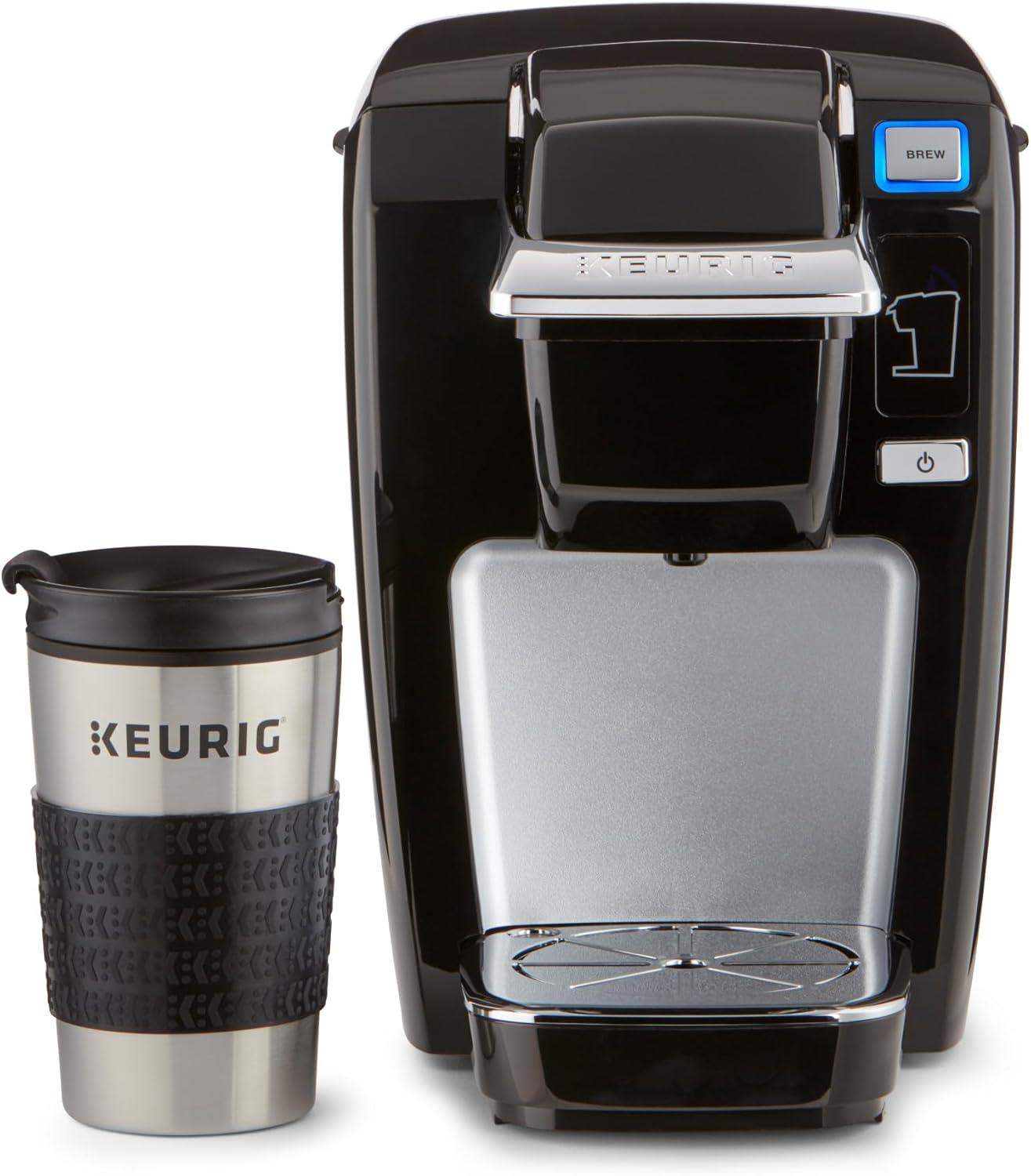 Keurig® 12oz Stainless Steel Insulated Coffee Travel Mug, Fits Under Any Keurig® K-Cup Pod Coffee Maker (including K-15/K-Mini), Silver