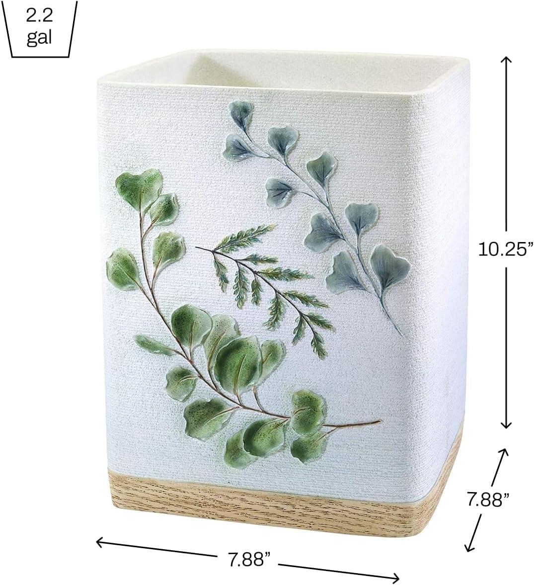 Avanti Linens Ombre Leaves Wastebasket