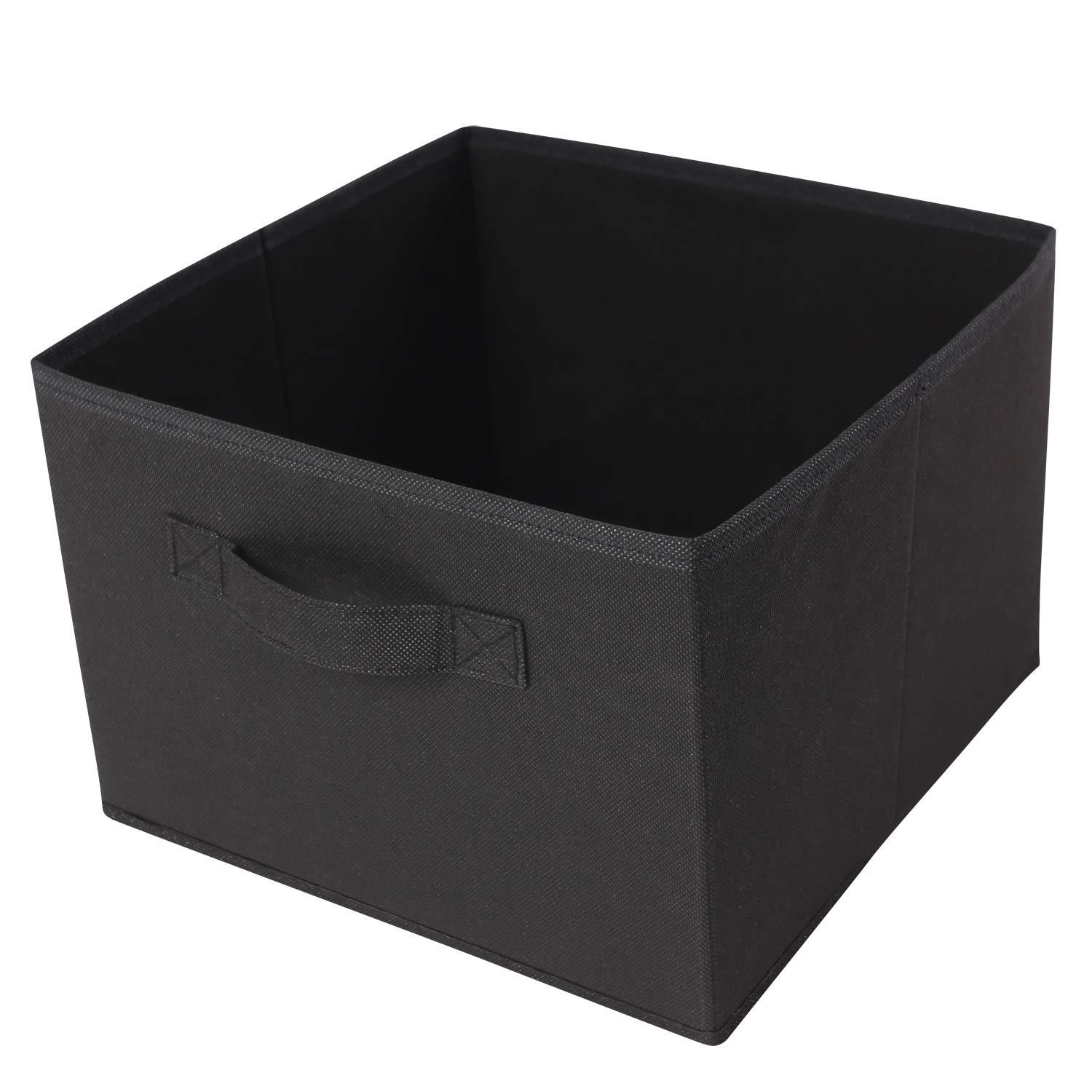 MAX Houser 4-Shelf Hanging Closet Organizer, Space Saver, Cloth Hanging Shelves with 2 Side Pockets, Foldable (Black)