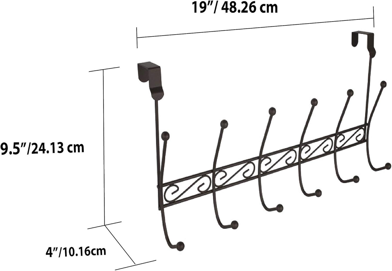 Bronze Heavy Duty Over-the-Door 6 Hook Rack