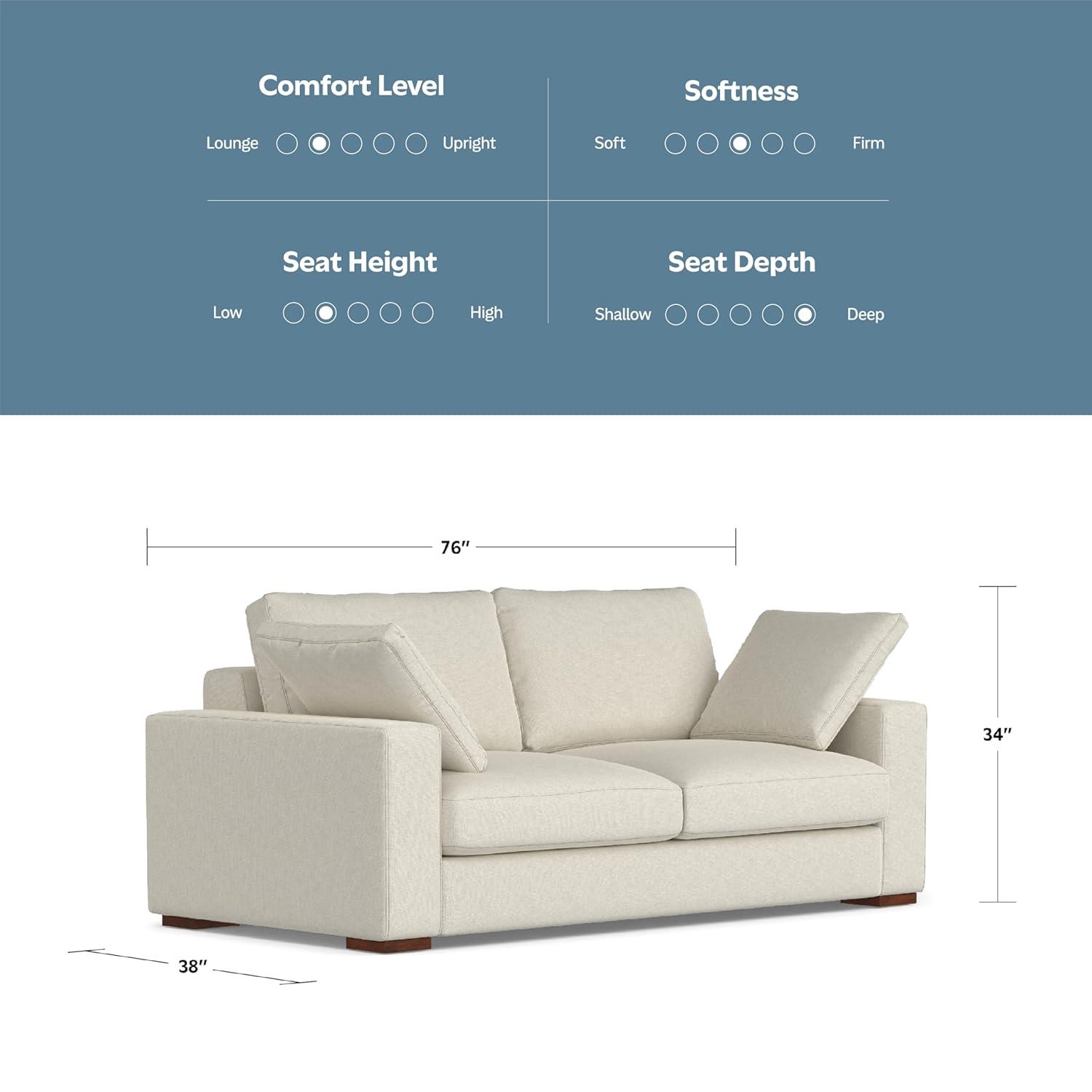 AllModern Tatum Deep Seater Sofa, Performance Fabric Couch for Living Room, Stain-Resistant Contemporary Sofa