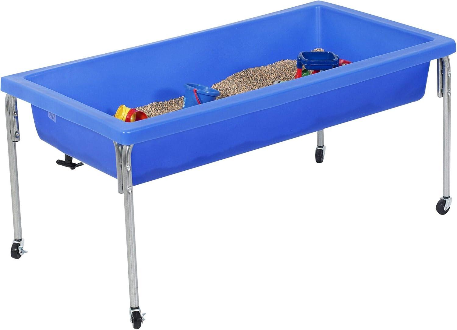 Blue Rectangular Children's Sensory Table with Lid