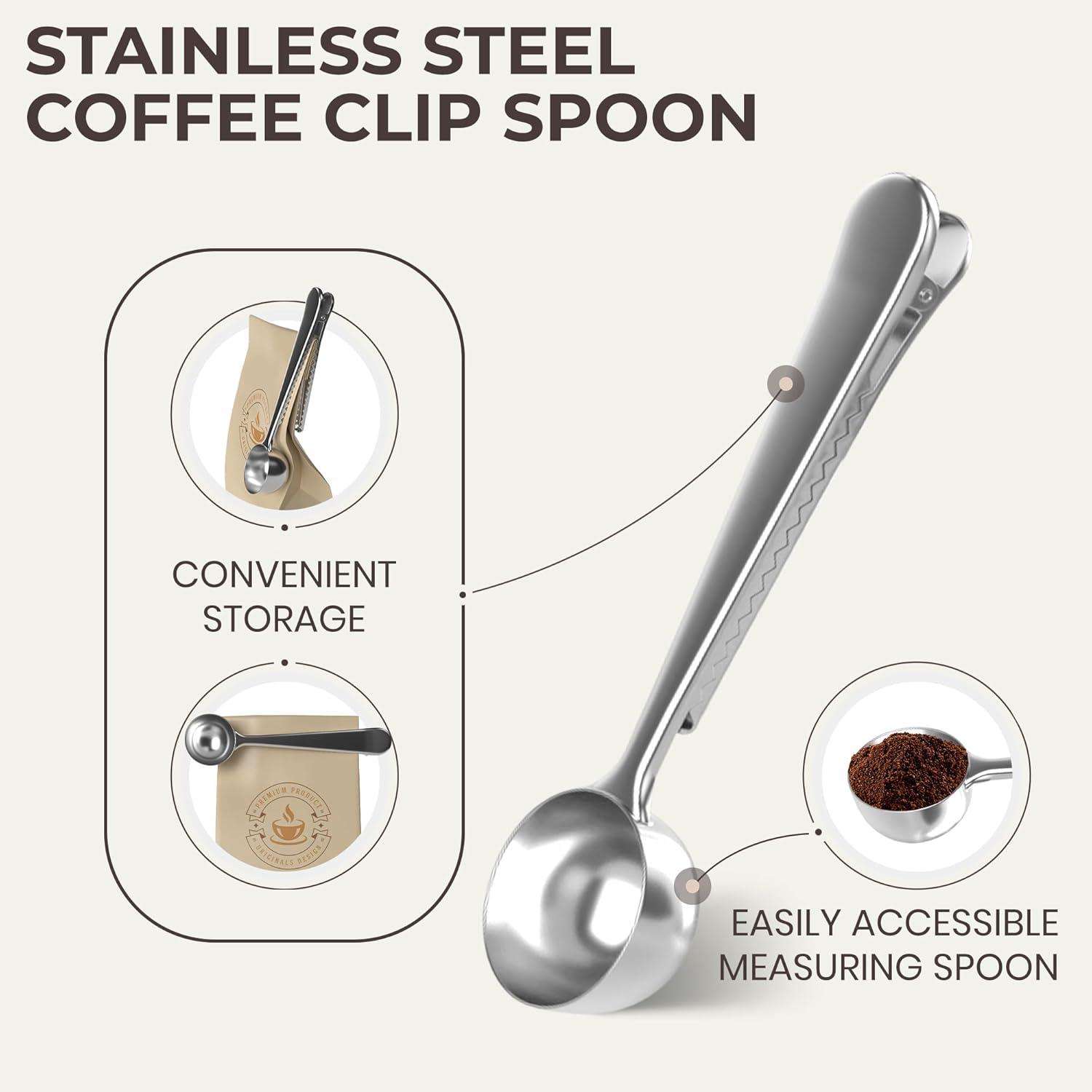 Espresso Maker by Cafe Du Chateau (313.5ml) Transparent Top Lid, High Gloss Finish, Free Coffee Clip Spoon, Coffee Percolator