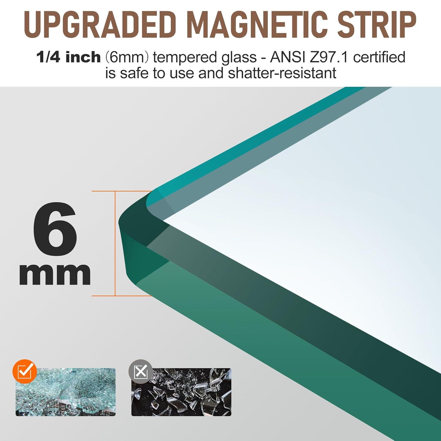 SUNNY SHOWER Adjustable 31.5-33 in. W x 72 in. H Frameless Pivot Shower Door,Chrome Finish, Certified Clear Tempered Glass Shower Enclosure