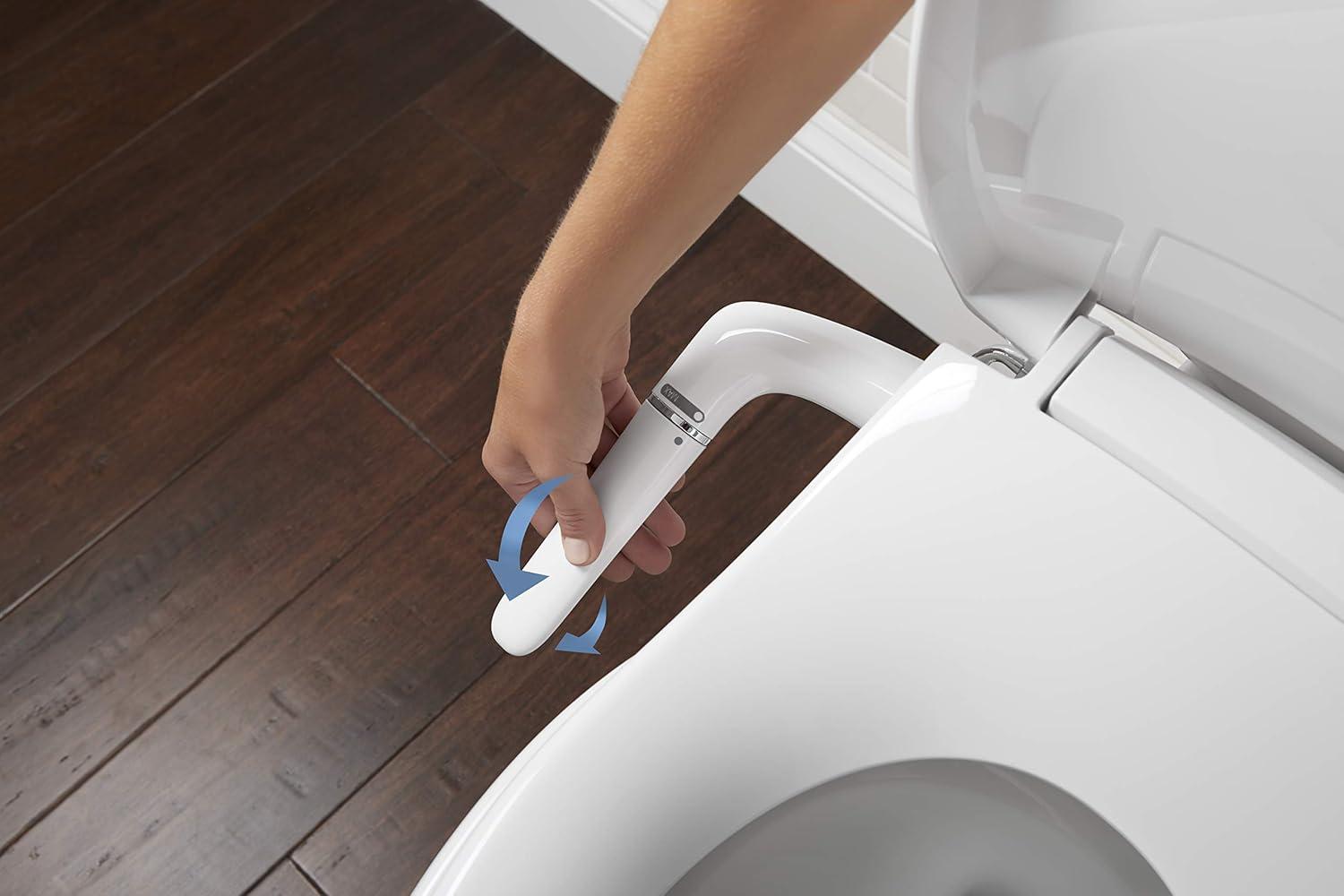 PureWash M250 Elongated Bidet Toliet Seat, Manual Non-Electric Bidets for Existing Toilets