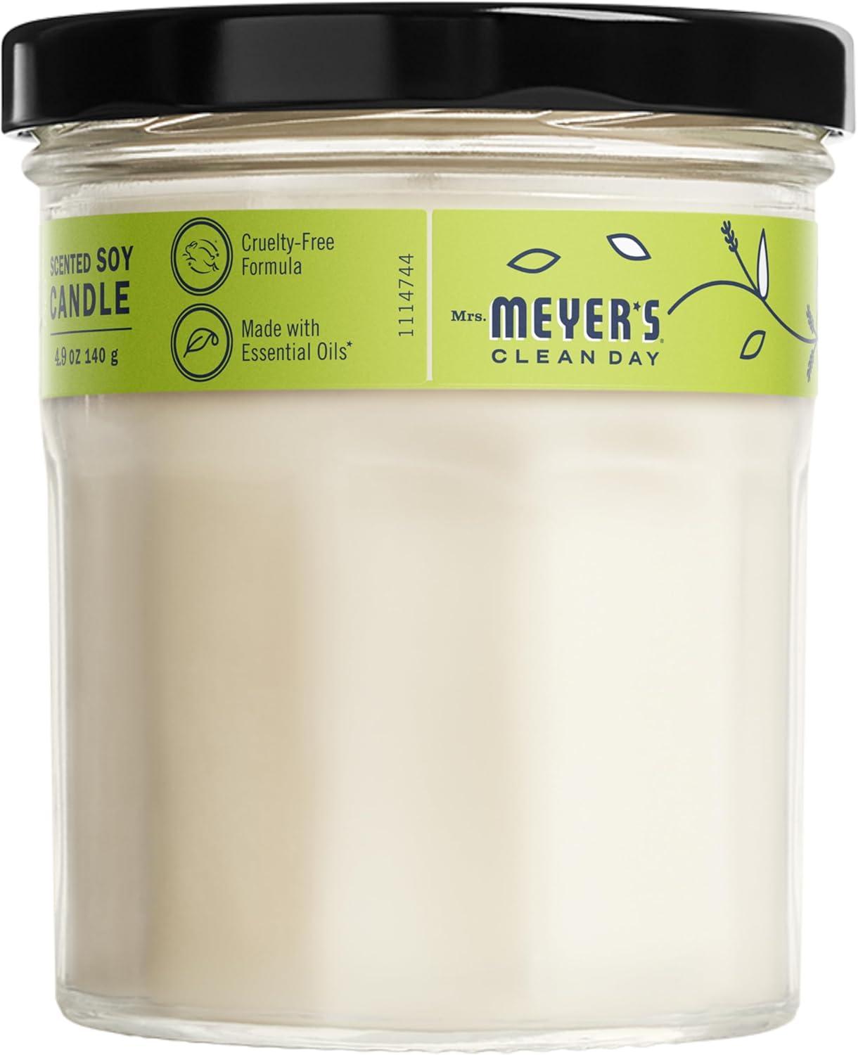 Mrs. Meyer's Clean Day Scented Soy Candle, Lemon Verbena Scent, 4.9 Ounce Candle