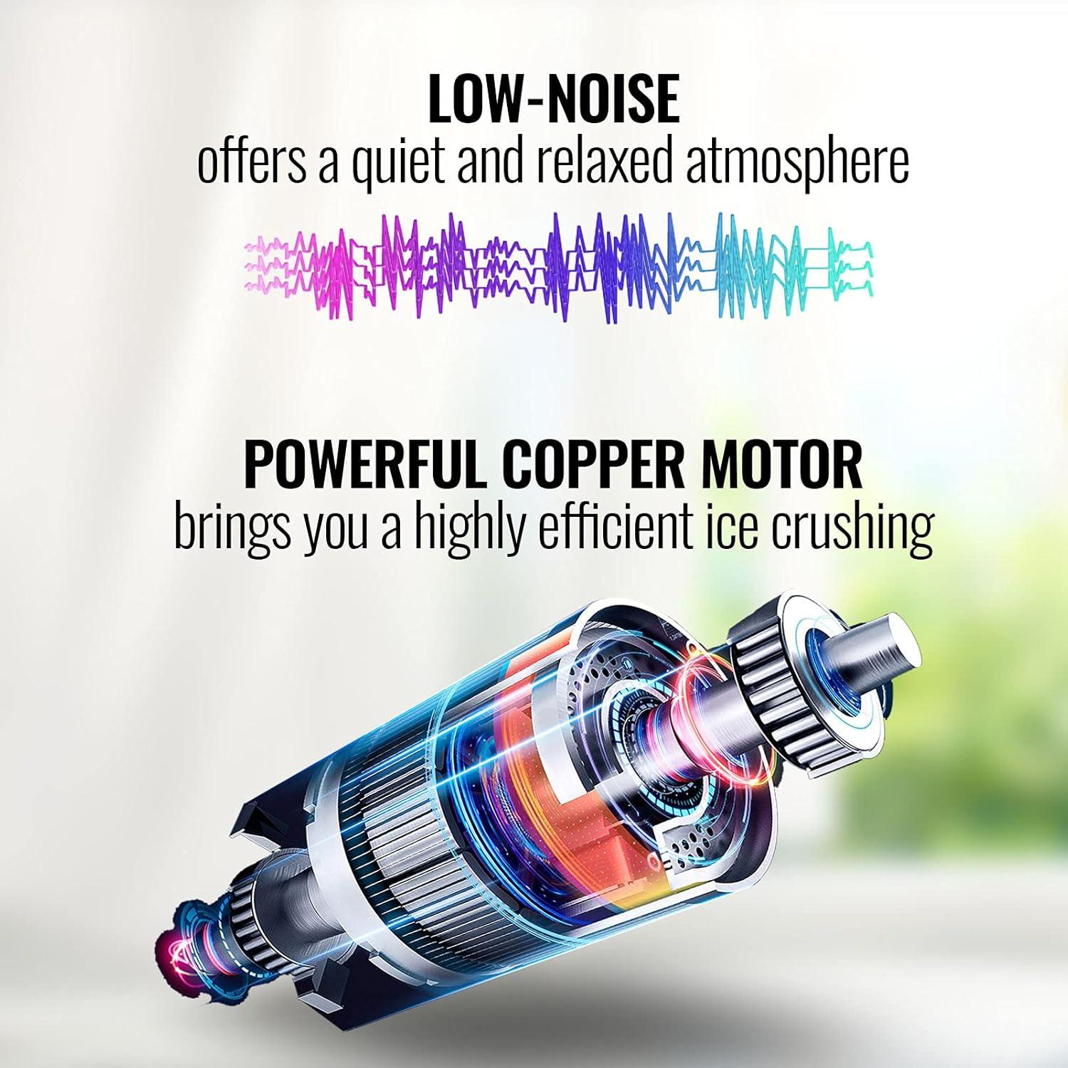 Commercial Stainless Steel Electric Ice Crusher with Blue PC Storage Box