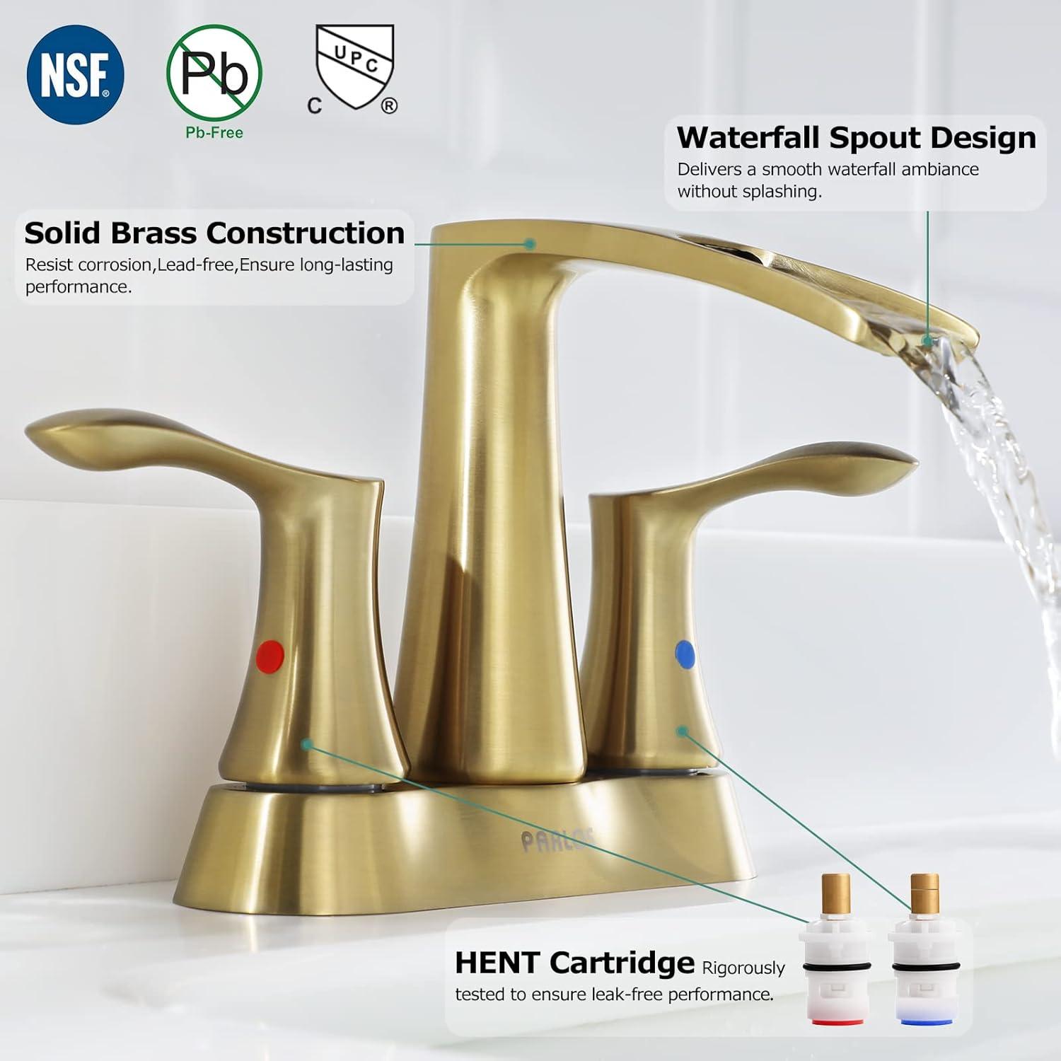 Doris Waterfall Centerset 2-handle Bathroom Faucet with Drain Assembly