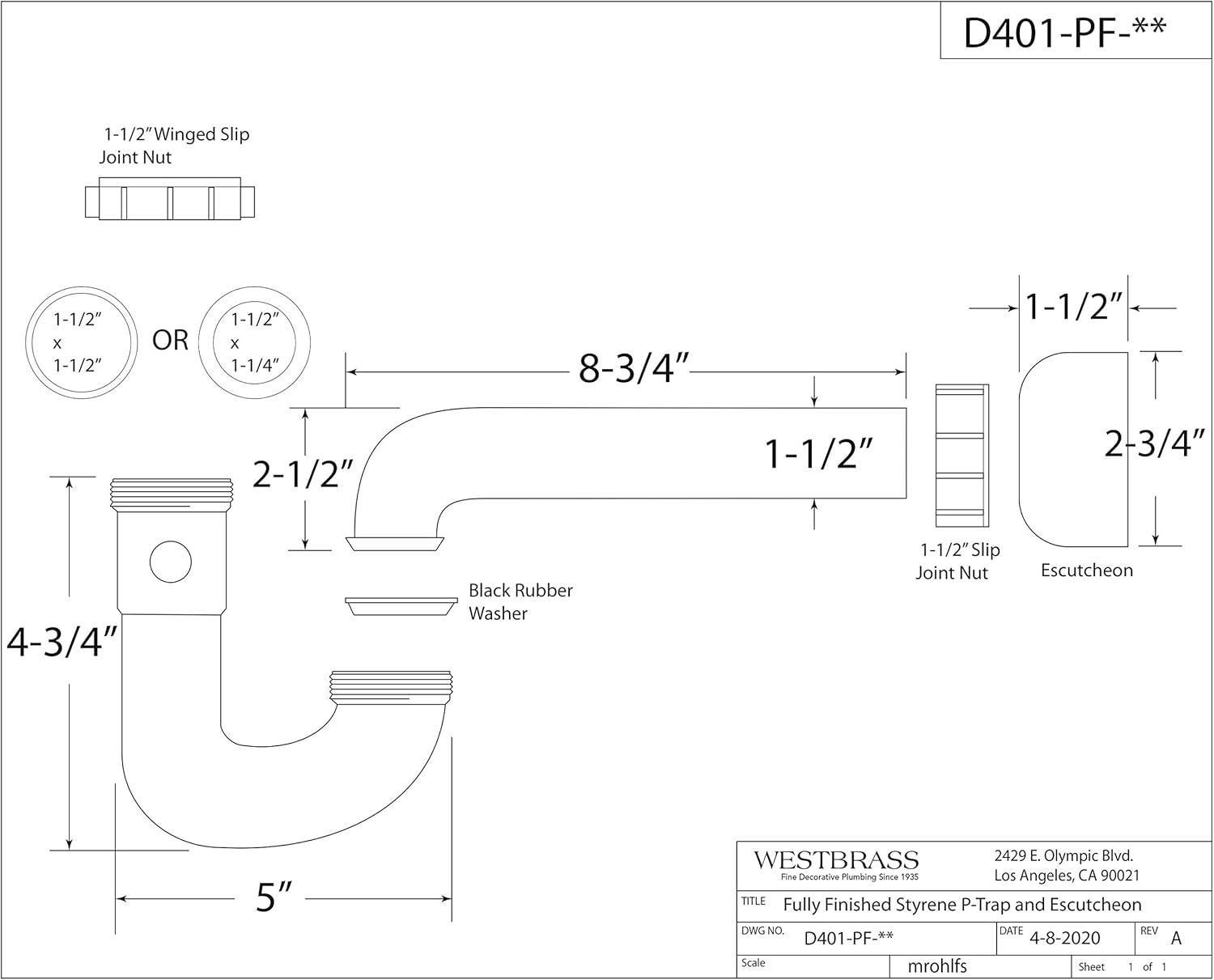 Satin Nickel Decorative ABS P-Trap with Slip Joint