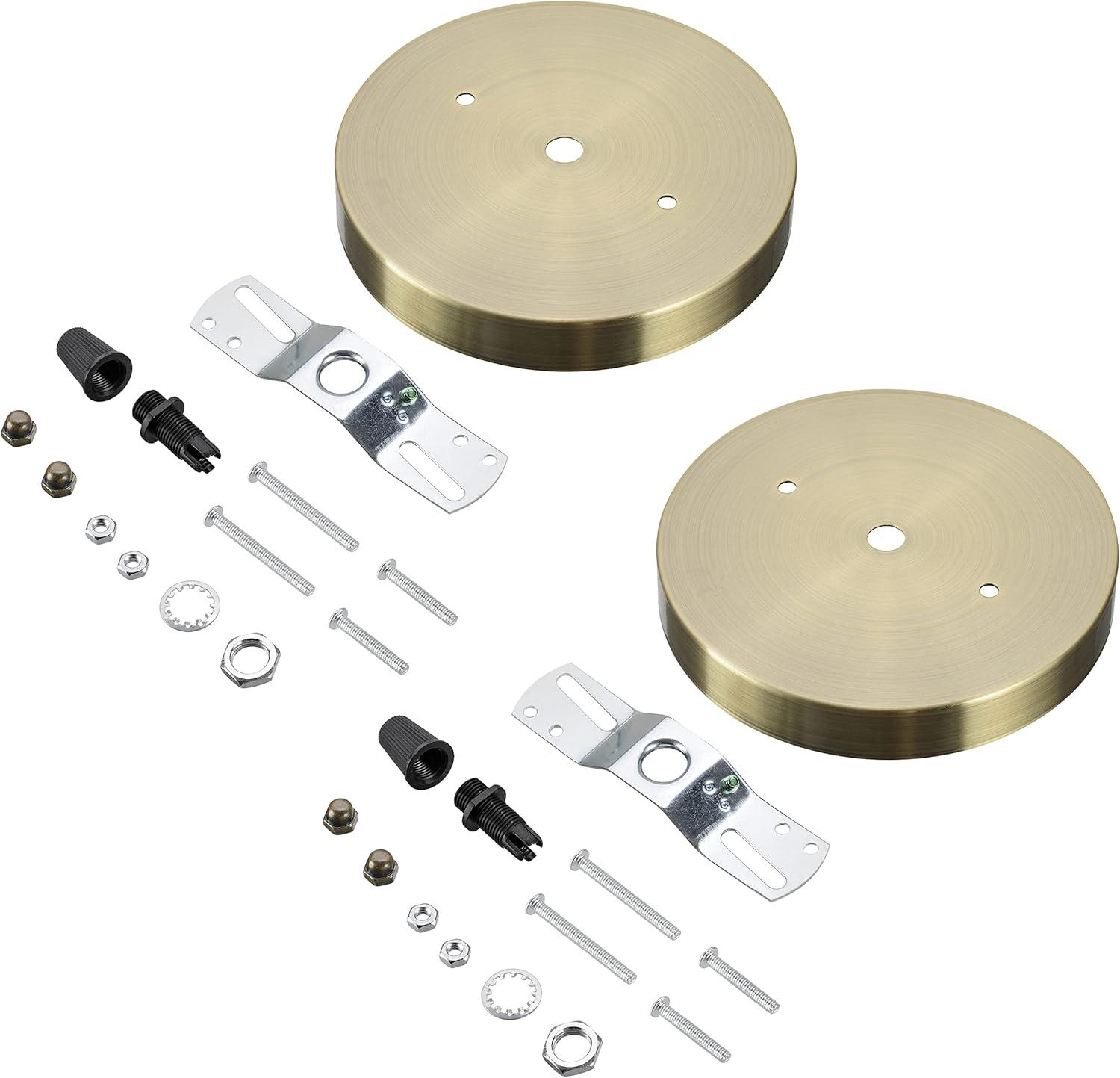 Aspen Creative 21512-22 Canopy Kit, 5-1/8"D, 7/16" Center Hole, Matte White, 2PK