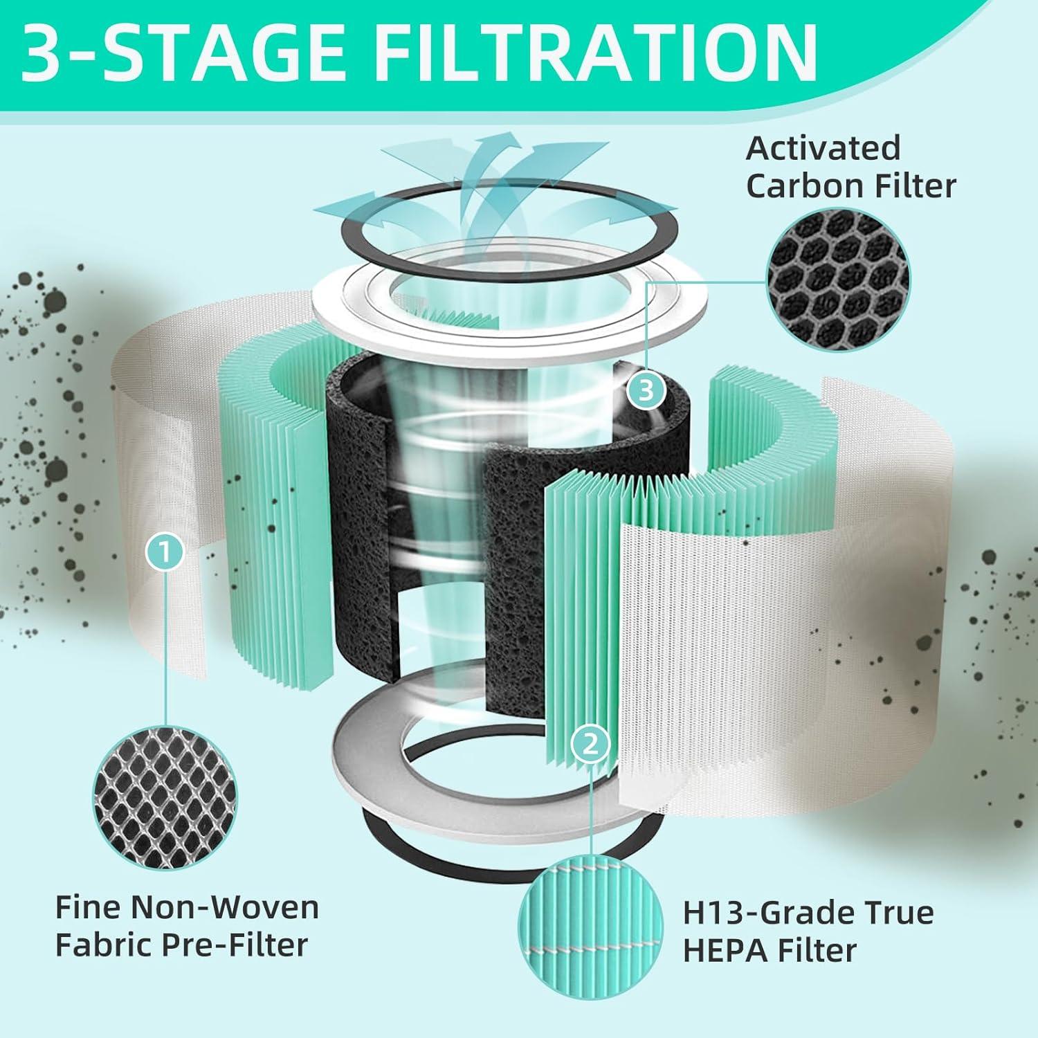 Levoit PlasmaPro 400S Replacement Filter: True HEPA, Captures Odors, Mold, Dust, Pet Dander, Compatible with Levoit Air Purifiers