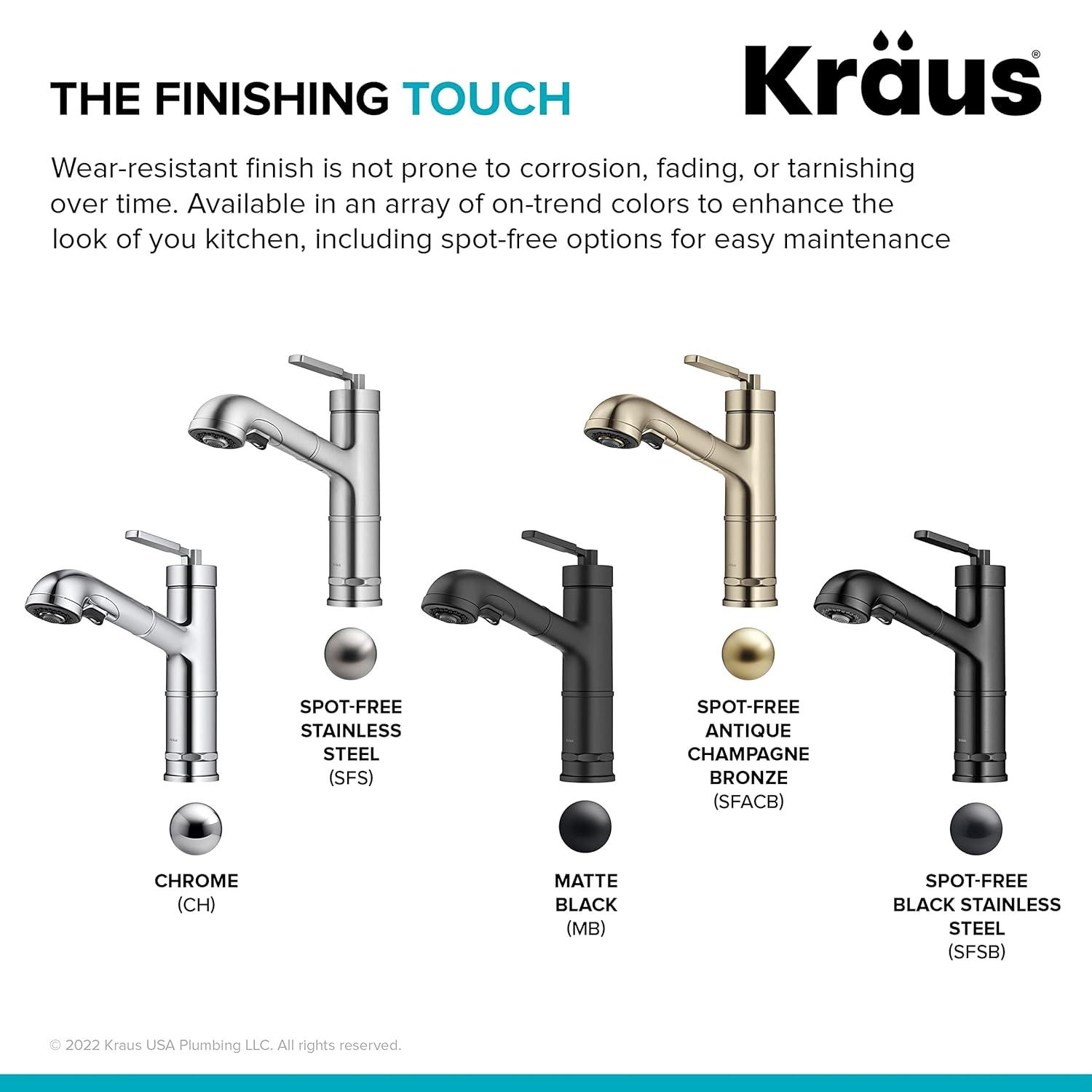 Kraus Allyn Pull-Out Single Handle Kitchen Faucet KPF-4103SFS