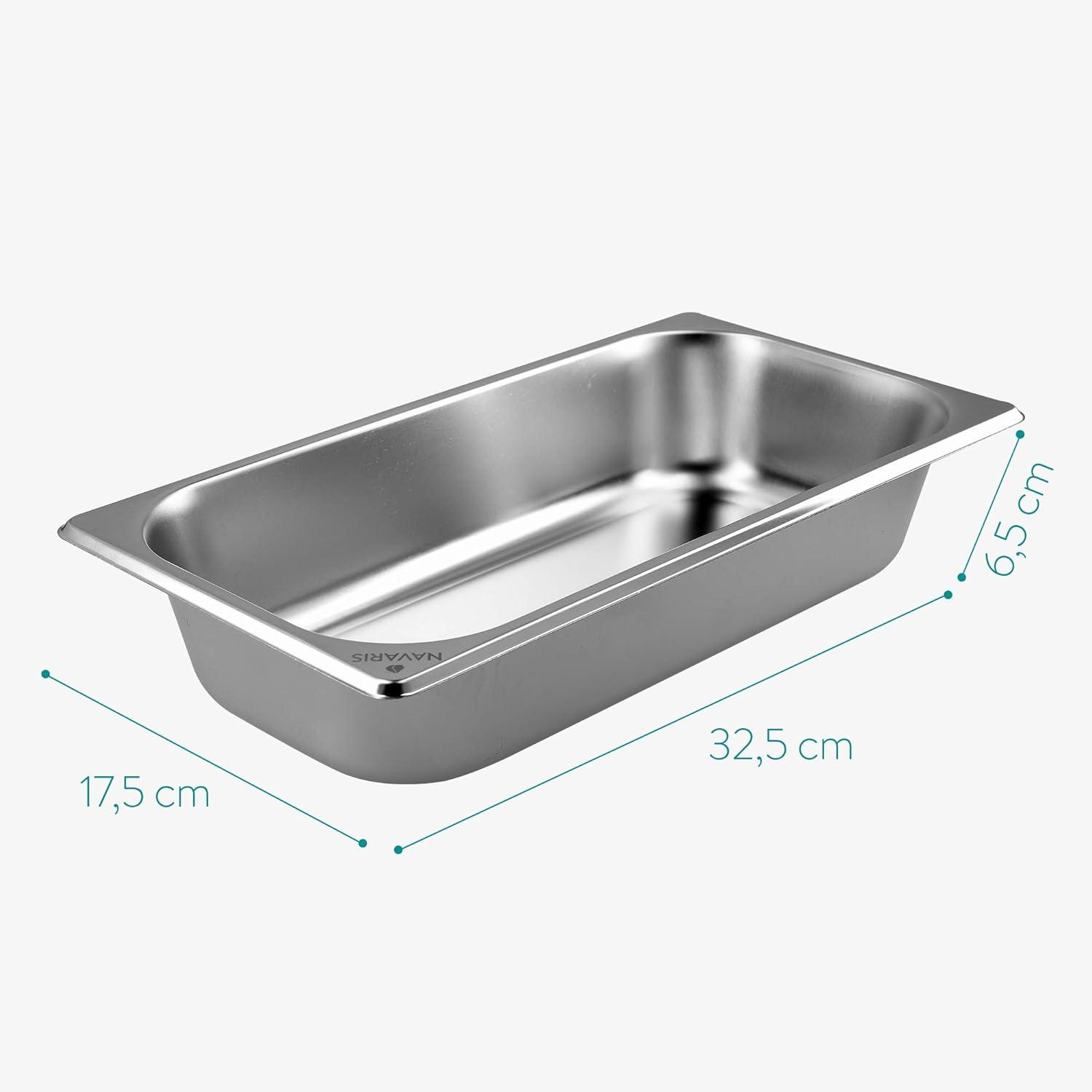 Navaris Medium Stainless Steel Breading Trays Set of 3