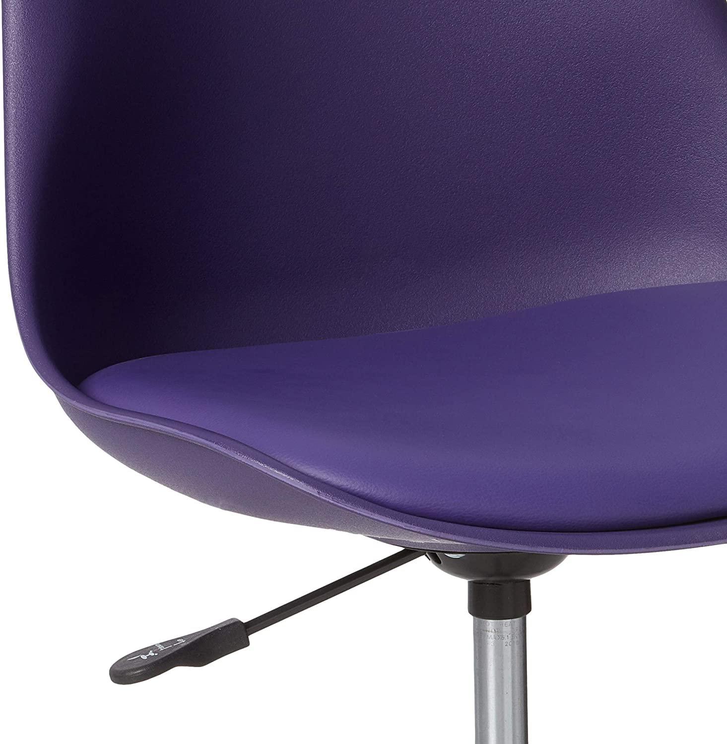 Emerson Office Chair with Pneumatic Chrome Base Purple - OSP Home Furnishings: Swivel, Armless, Adjustable Height