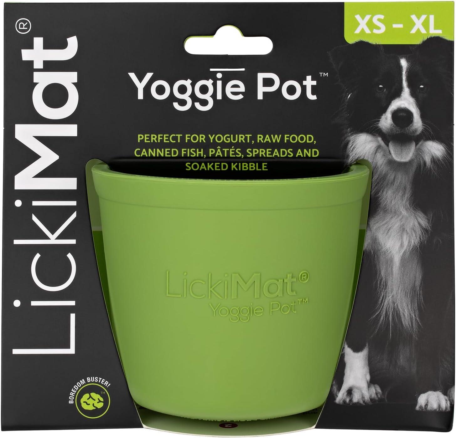 Green Rubber Slow Feeder LickiMat Yoggie Pot for Dogs