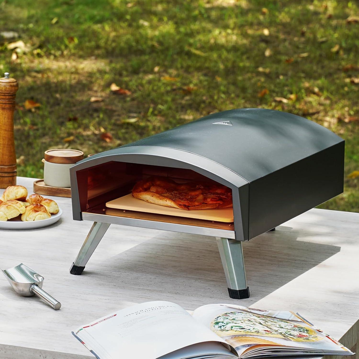 Portable Black Stainless Steel Outdoor Gas Pizza Oven