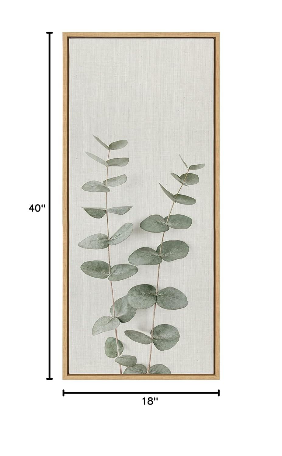 Kate and Laurel Sylvie Eucalyptus Botanical II Framed Canvas by The Creative Bunch Studio, 18x40, Natural