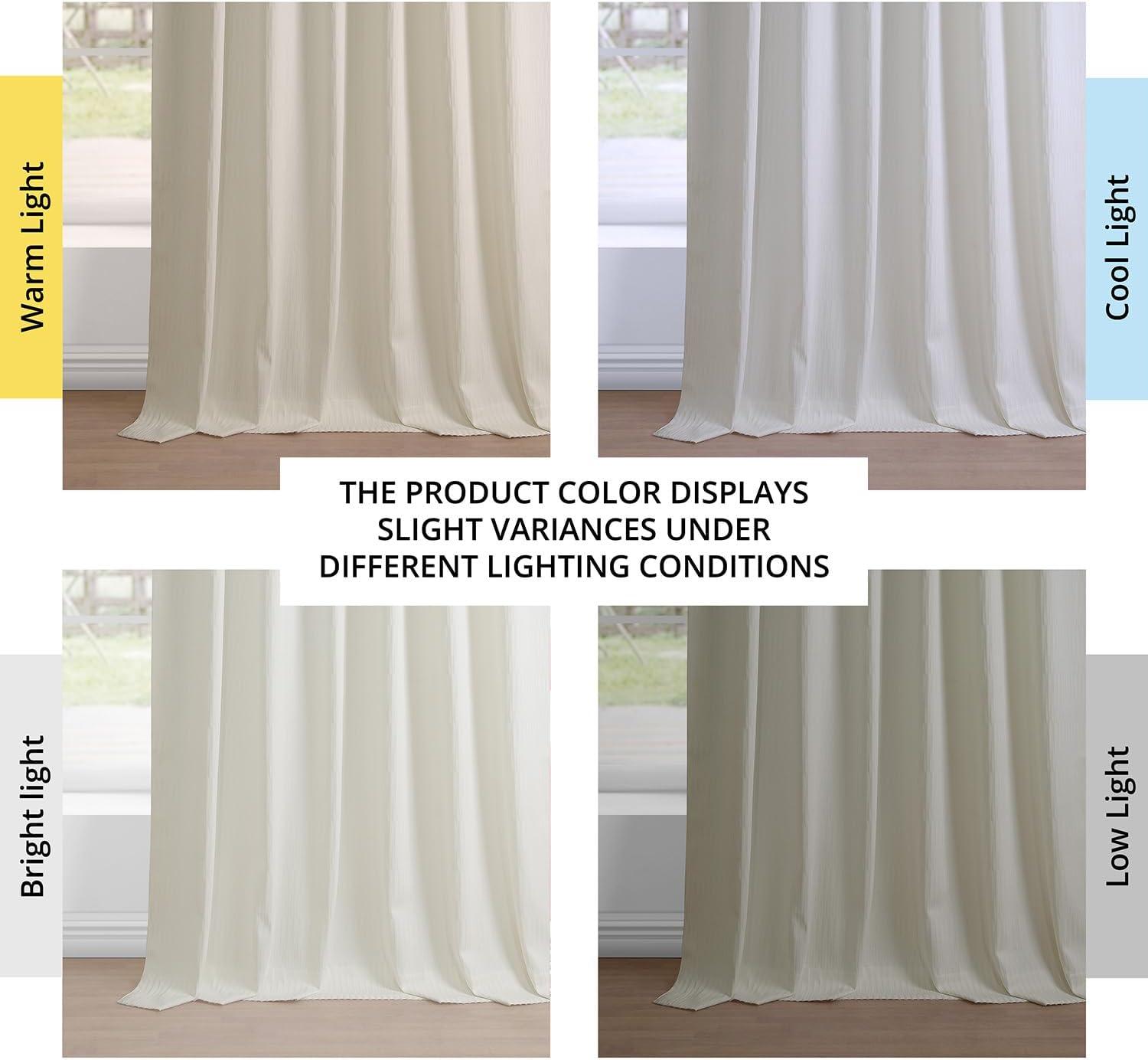 Ivory Velvet Room Darkening Ground Length Curtain Panel