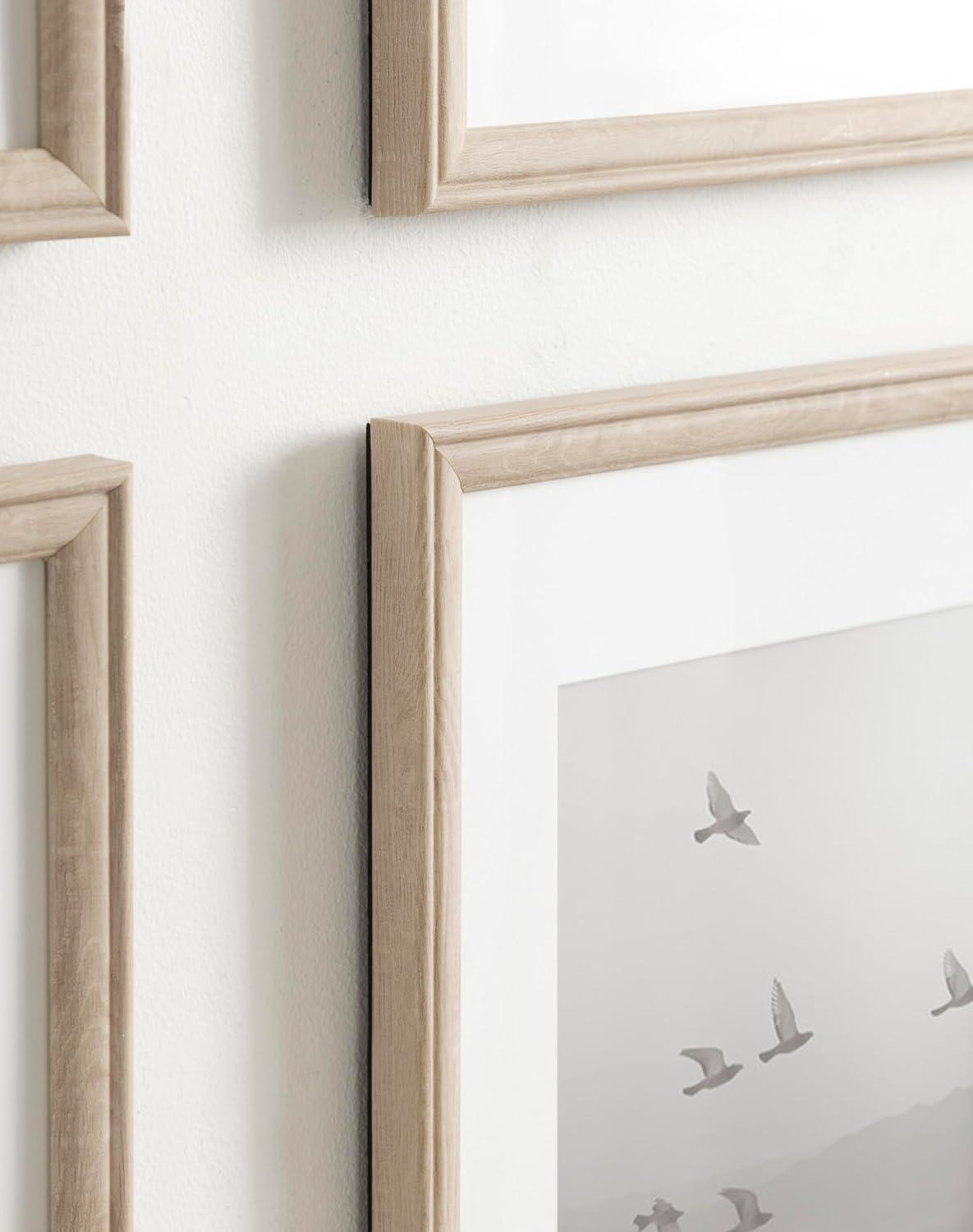 Kate & Laurel All Things Decor (Set of 4) 11"x14" Matted to 8"x10" Adlynn Rectangle Picture Frames Natural