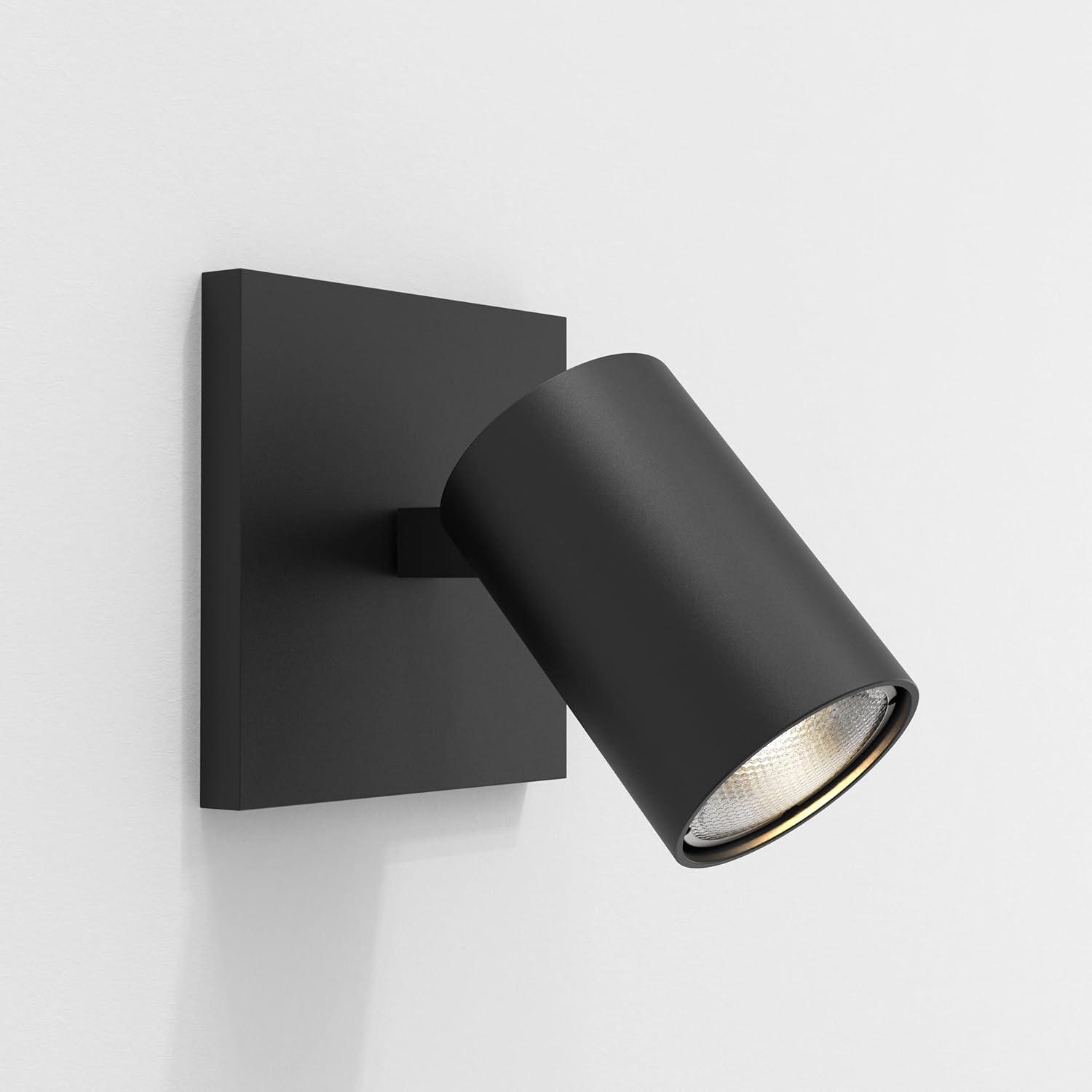 Matt Black Adjustable Single Spotlight Wall Mount